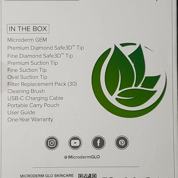 Microderm GLO GEM Diamond Microdermabrasion Suction Tool Collagen Wrinkle Skin - Picture 2 of 3